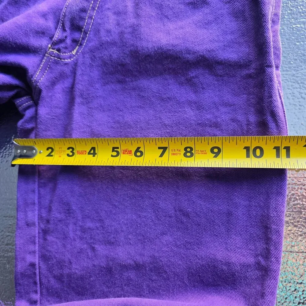 Vintage 90s Hard Core Purple Denim Jeans Cartoon Graphic Pockets 27x28 Y2K Retro
